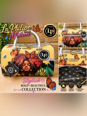 La Philipe Miami Butterfly-Print Satchel